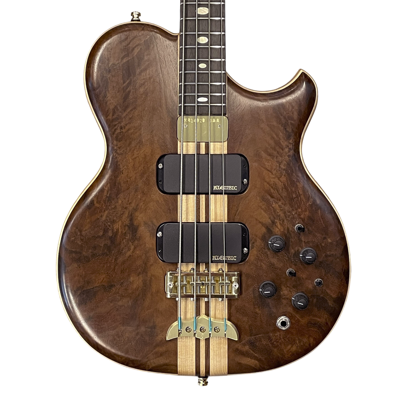 Crest bass in Flame Walnut