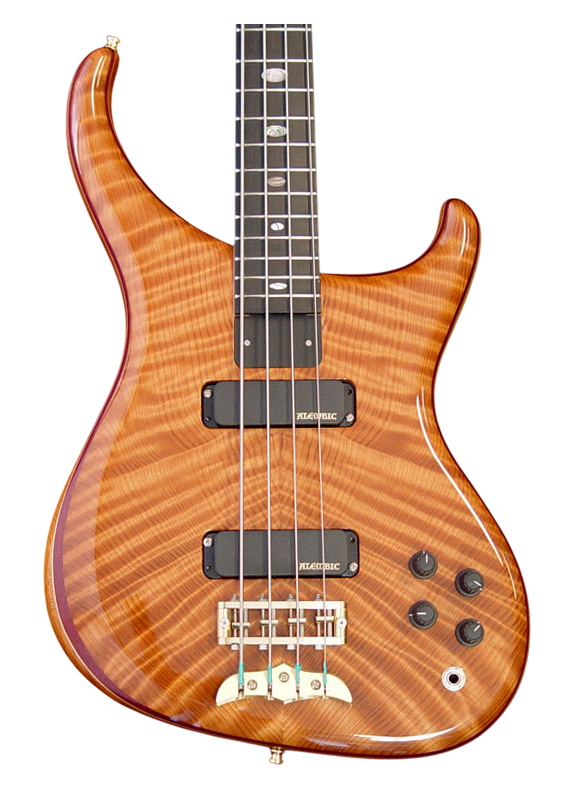 Orion bass in Curly Redwood