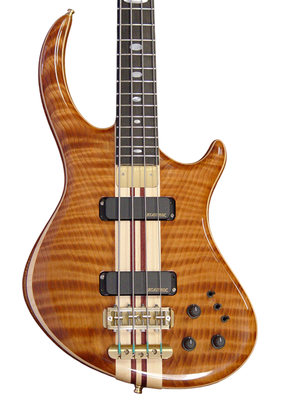 Rogue bass in Curly Redwood