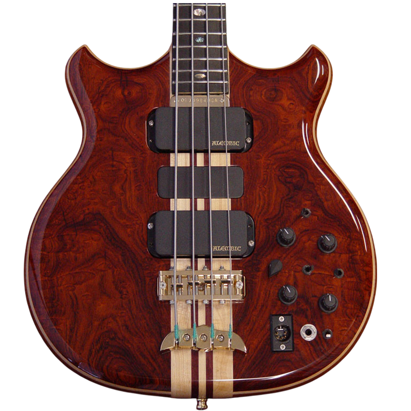 Series I bass in Quilted Cocobolo